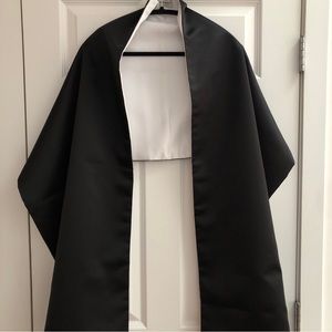 Vintage Victor Costa Couture Black and White Silk Taffeta Wrap Shawl. 19 x 82”